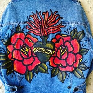 Hand-painted denim